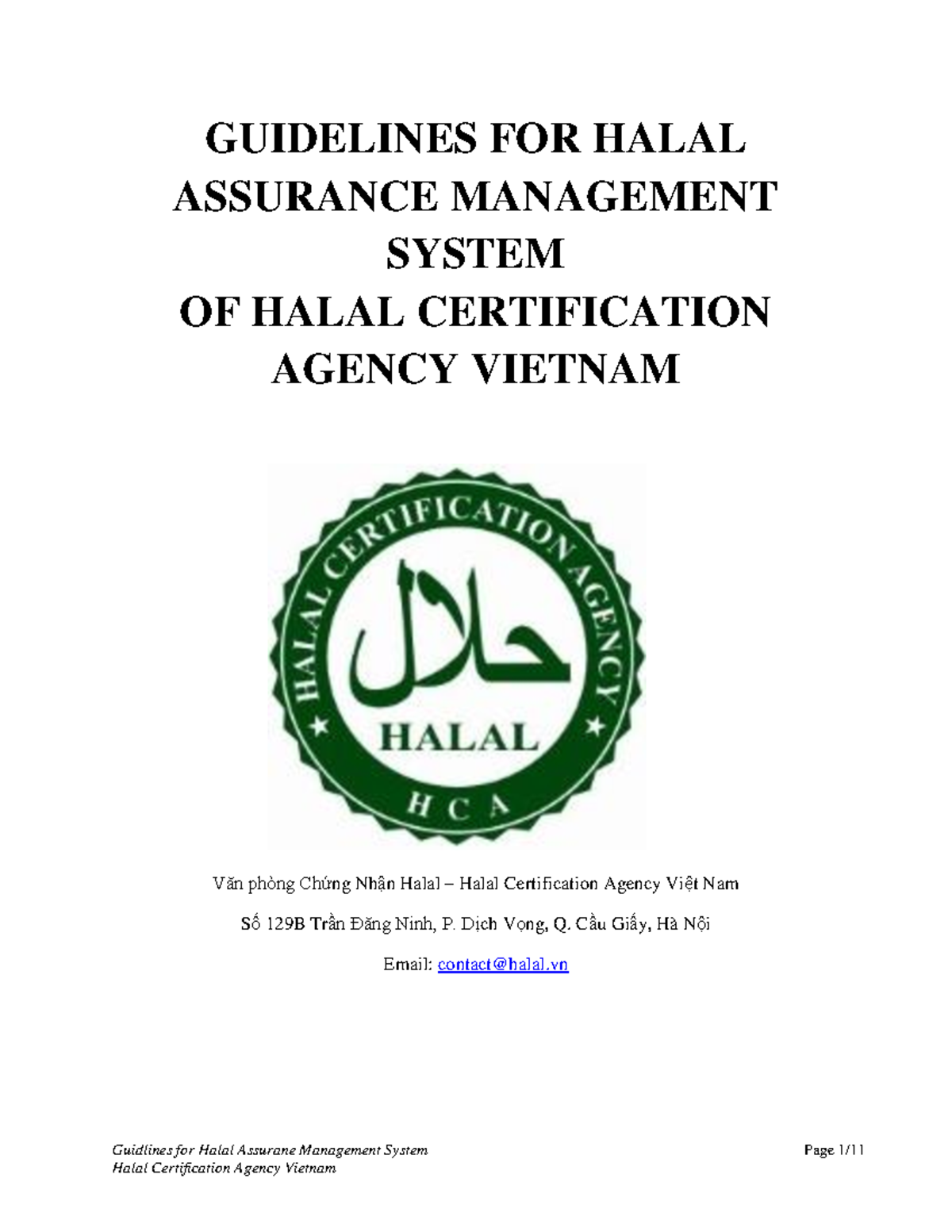 Guidelines for Halal Assurance Management System (HAS) - Vietnam - Studocu