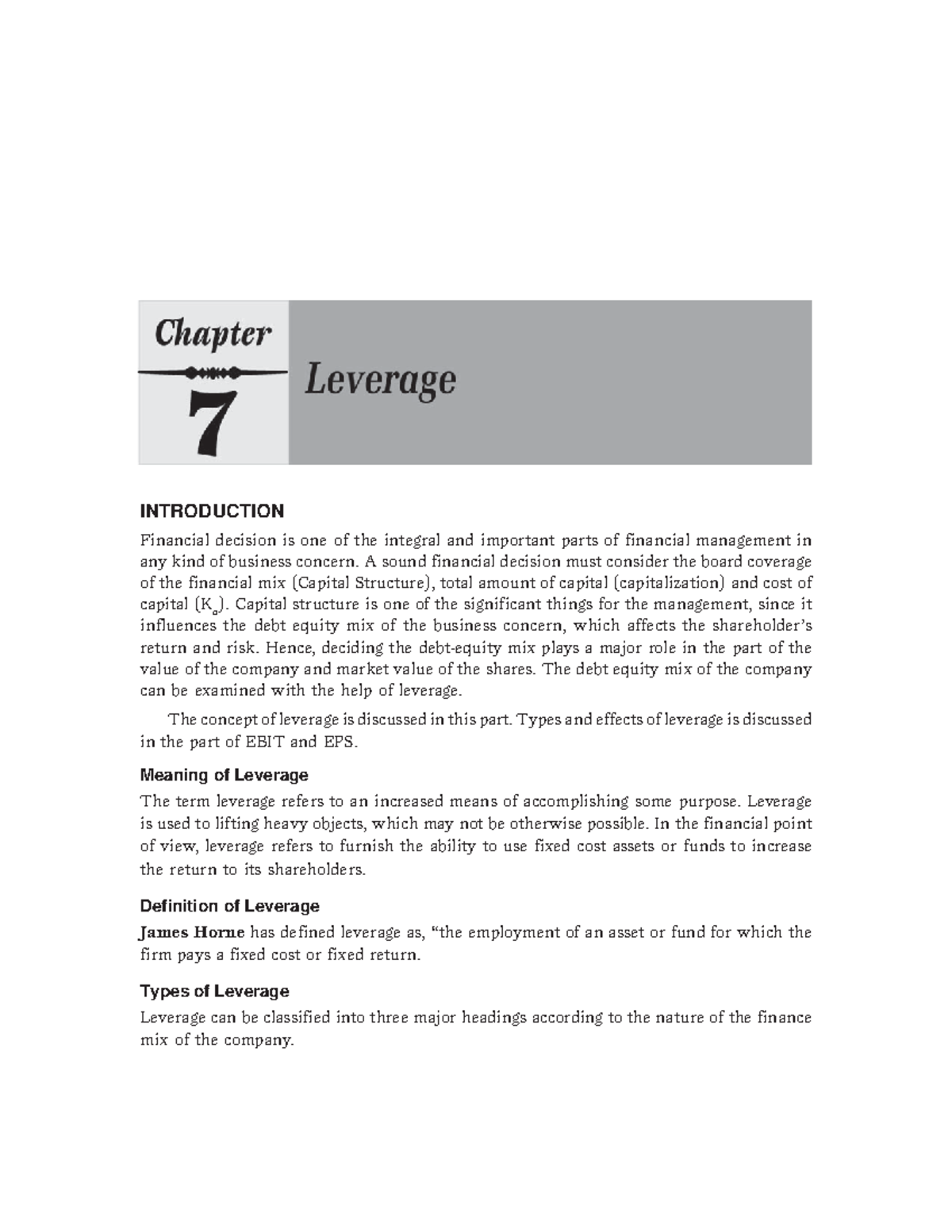 8. Chapter 7 - Financial Leverage and Its Types - Studocu