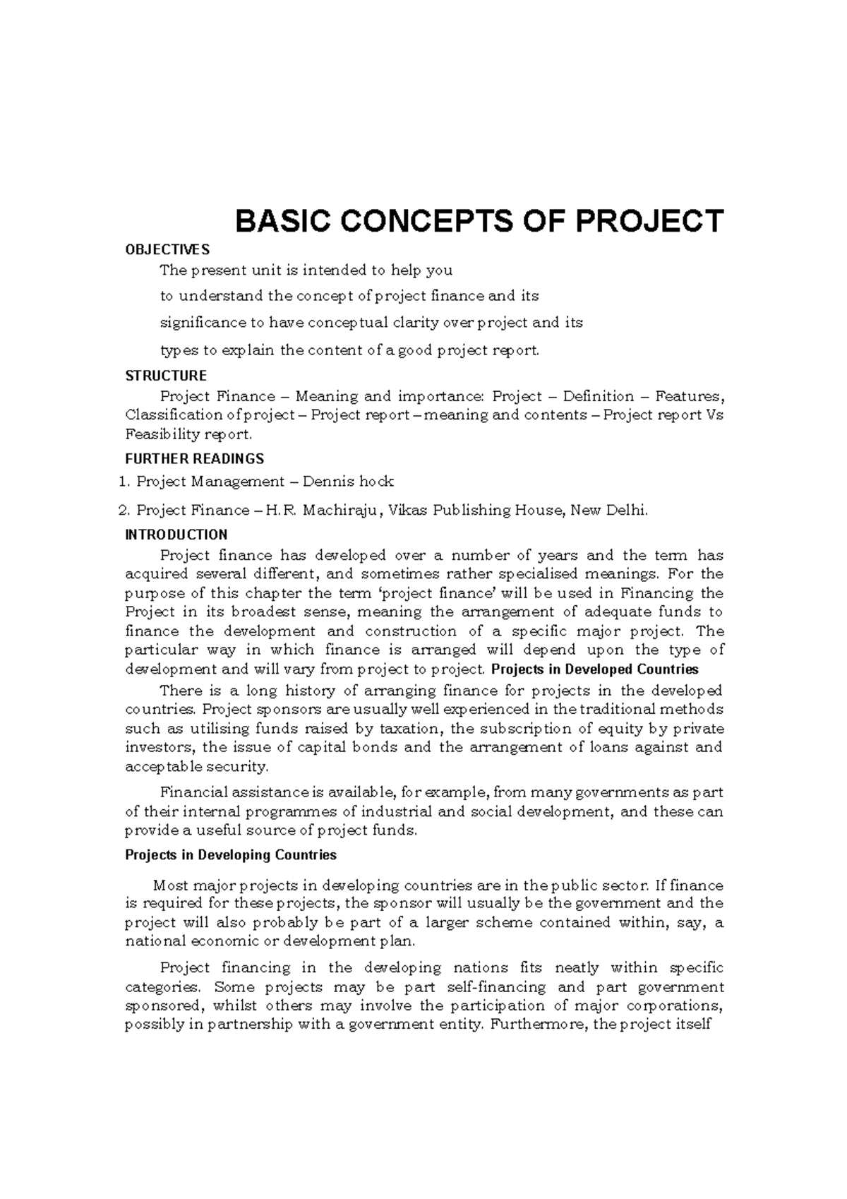 Basic Concepts of Project and Project Life Cycle (Course Code) - Studocu