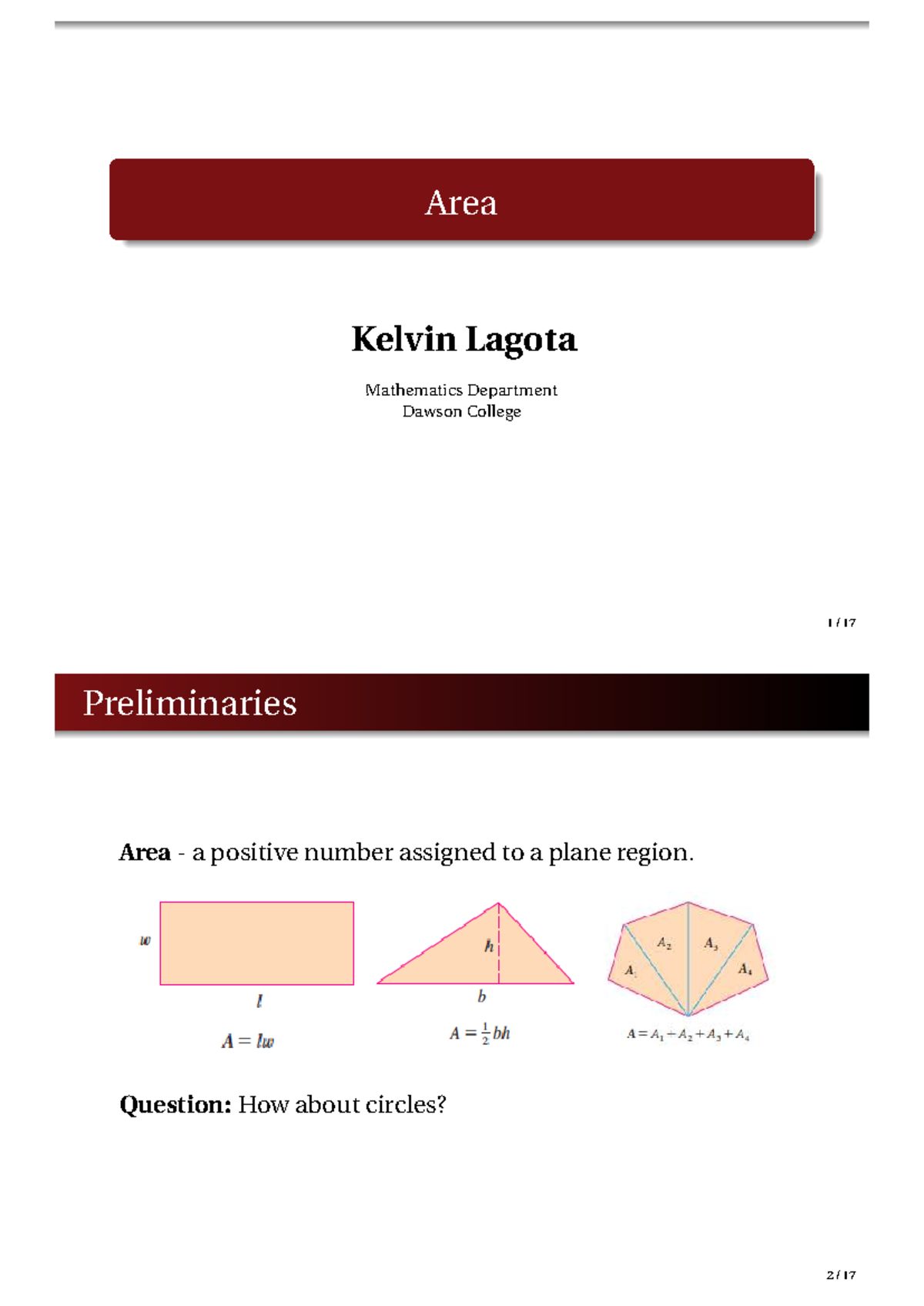Mathematics 01: Area Calculations and Riemann Sums Overview - Studocu