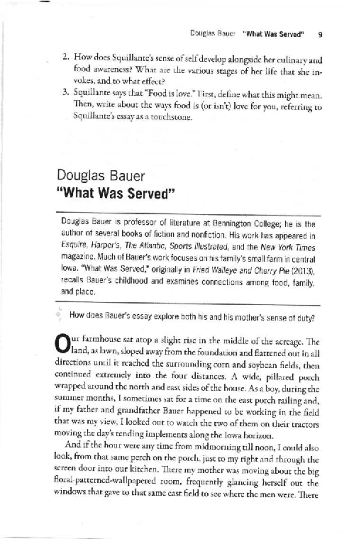 Final Exam Review Notes for Course CODE 101: Douglas Bauer's Culinary ...