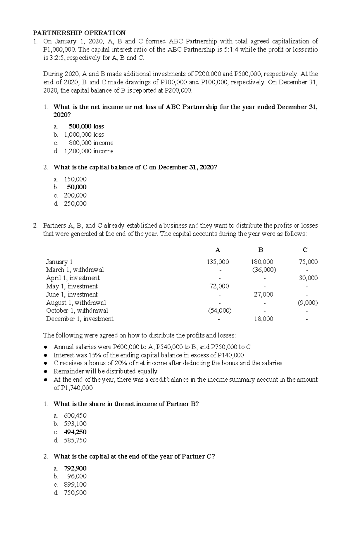 Lecture Notes on Partnership Formation & Operations (ACC 101) - Studocu