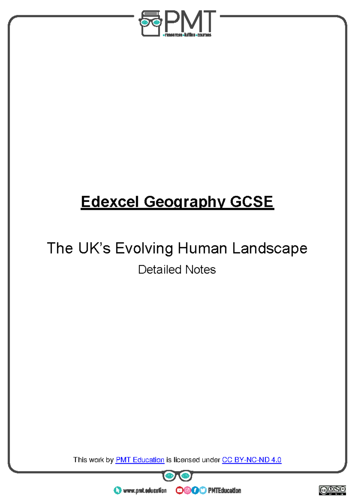 Detailed Notes on the UK's Evolving Human Landscape - Edexcel Geography ...