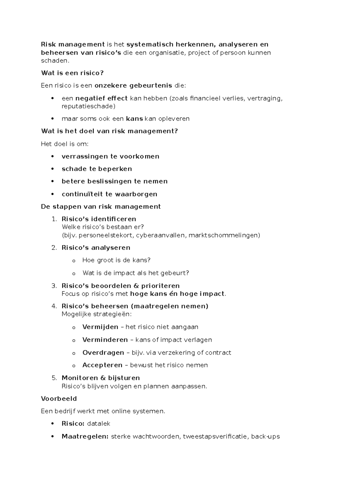 Risico Management: Identificatie, Analyse en Beheersing van Risico's ...