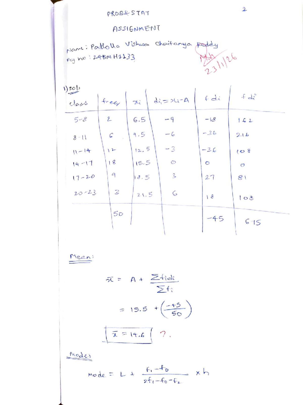Prob Stat Assignment 1 - Probability Analysis (Course Code: 2 STAT ...