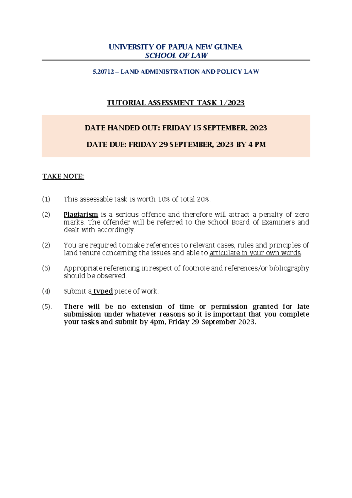 LAP 5.20712 Tutorial Assessment 2: Land Lease Forfeiture Case Study ...