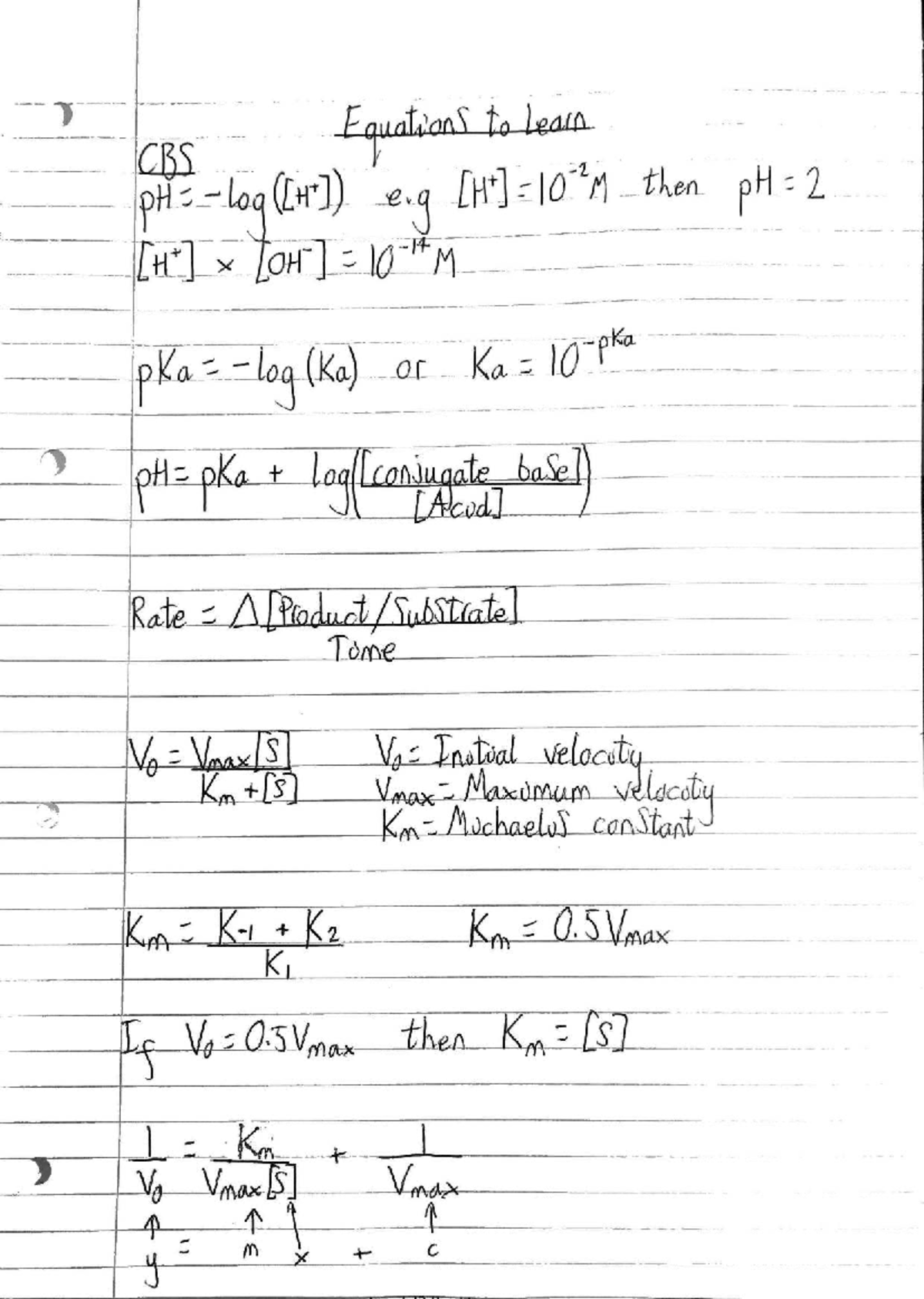 CBS Equations for pH, Glycolysis, and Cardiac Function Analysis - Studocu