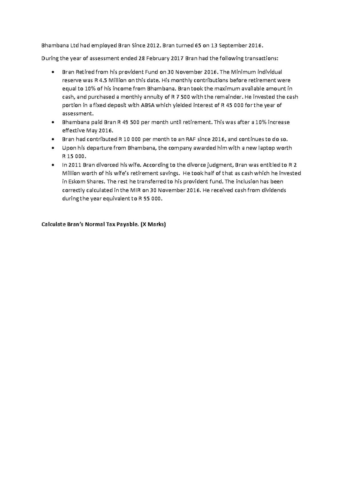Bran - Here is practice material to assist with Taxable income ...
