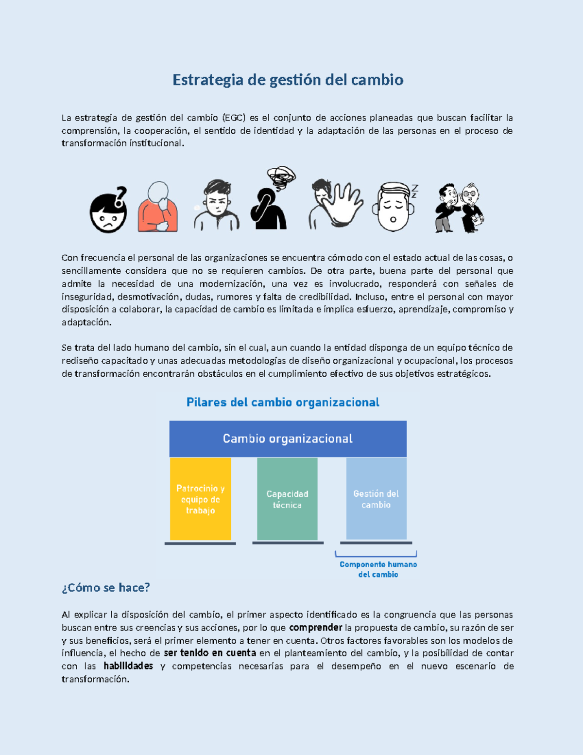 Propuesta Compacta: Estrategia de Gestión del Cambio EGC - Studocu