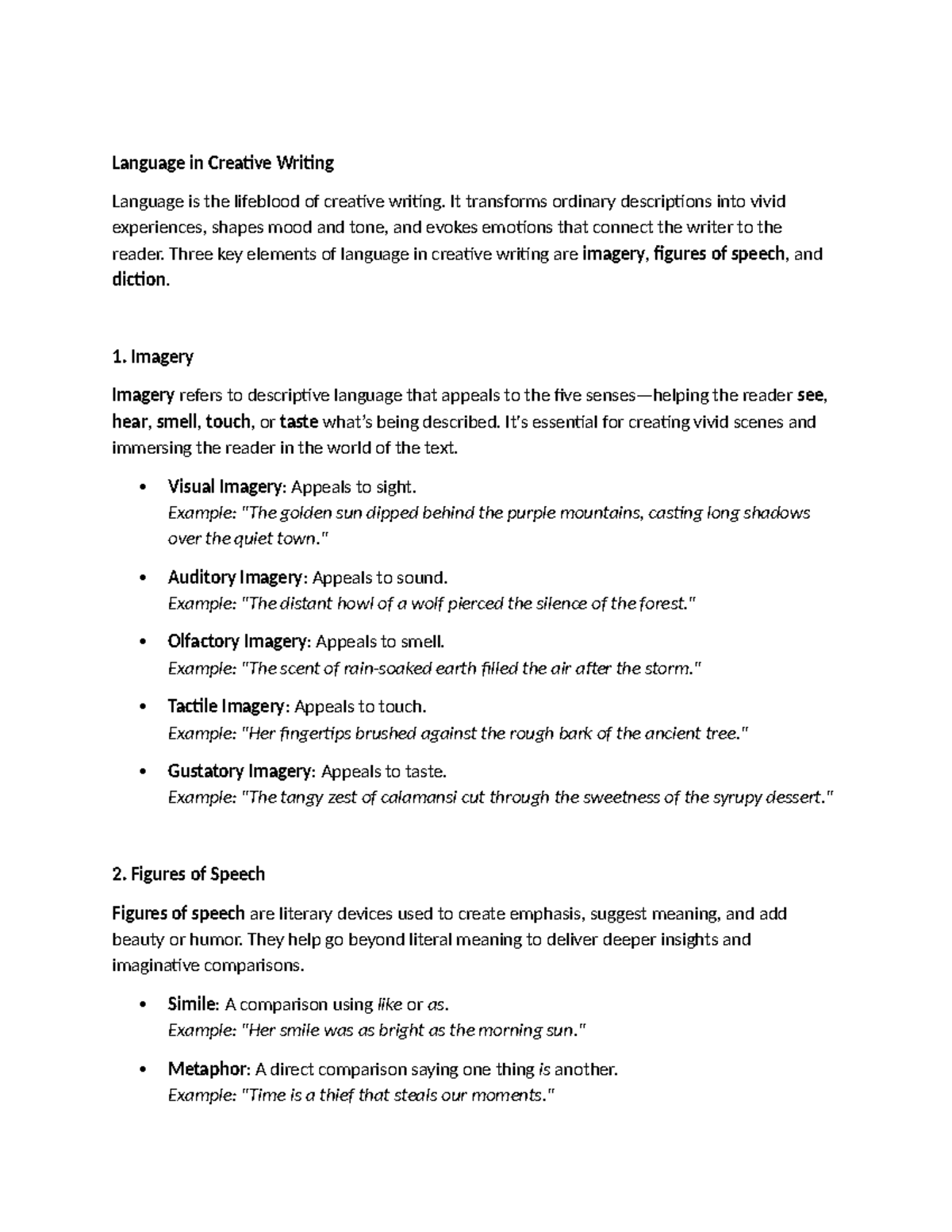 ENG 201: Language Elements in Creative Writing - Studocu
