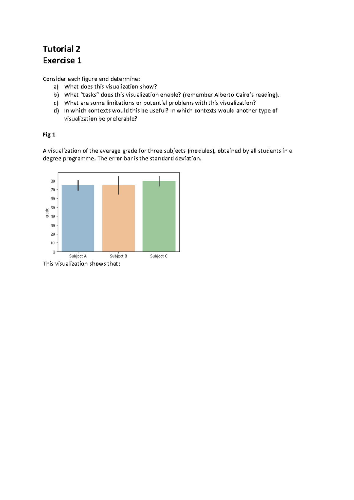 Tutorial #2 Worksheet: Visualization Analysis & Exercises - Studocu