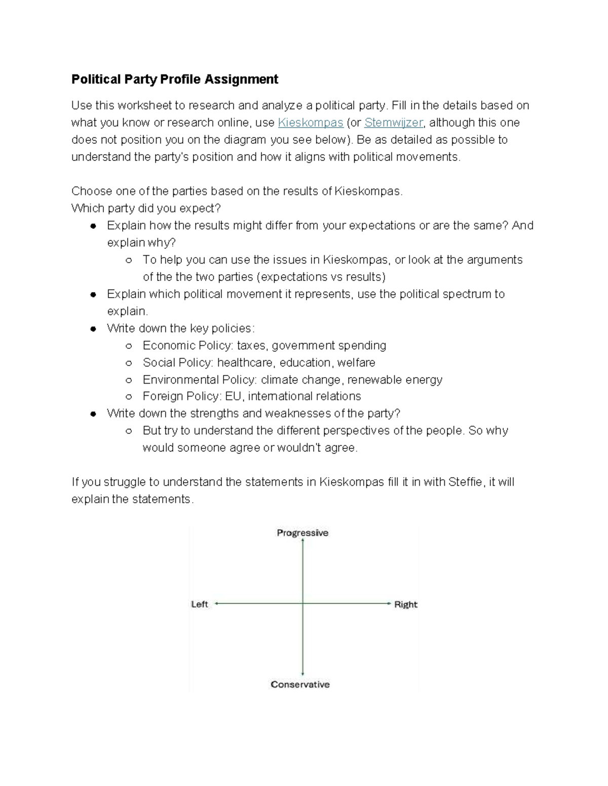 Political Party Profile Assignment: Analysis & Insights - Studeersnel