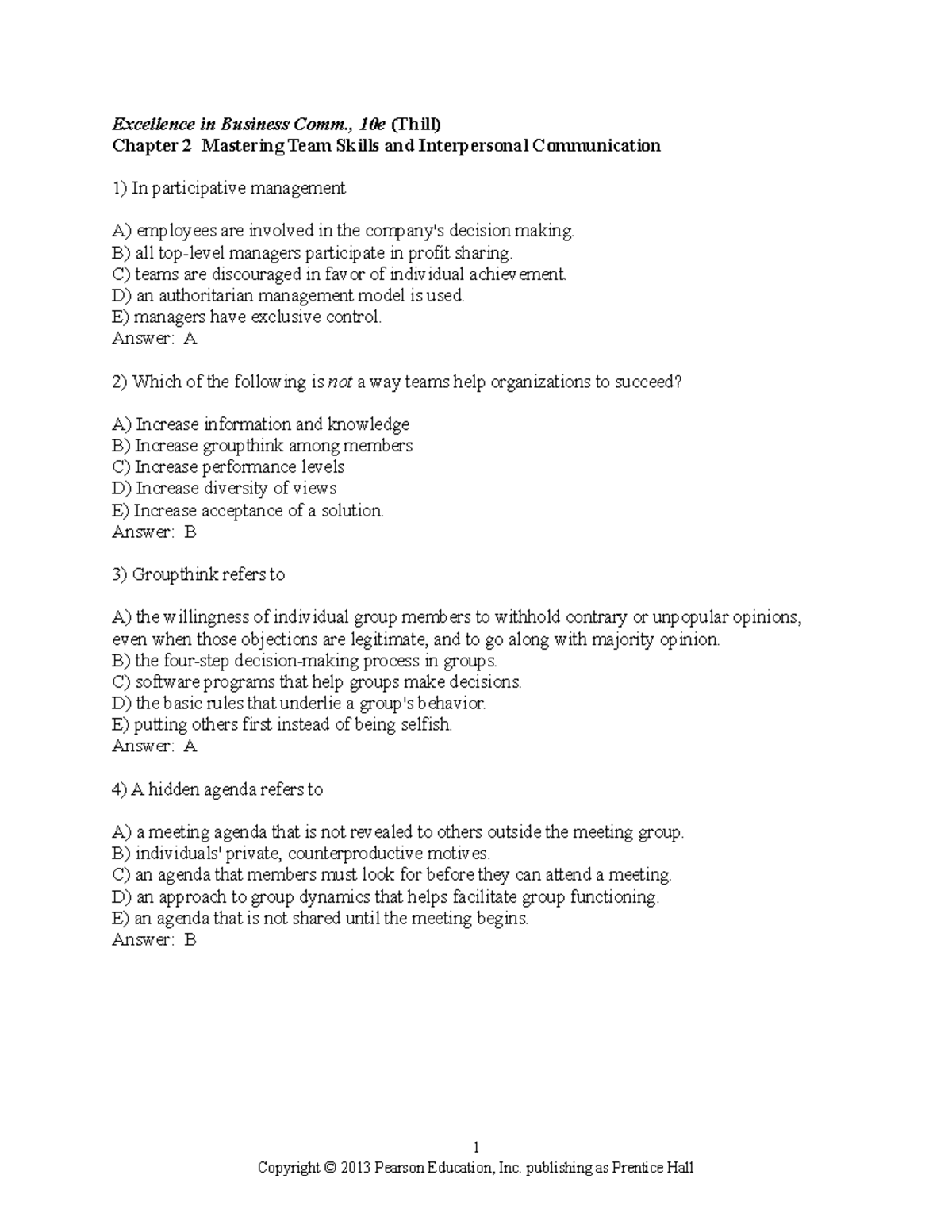 Chapter 2 - Mastering Team Skills & Interpersonal Communication Notes ...