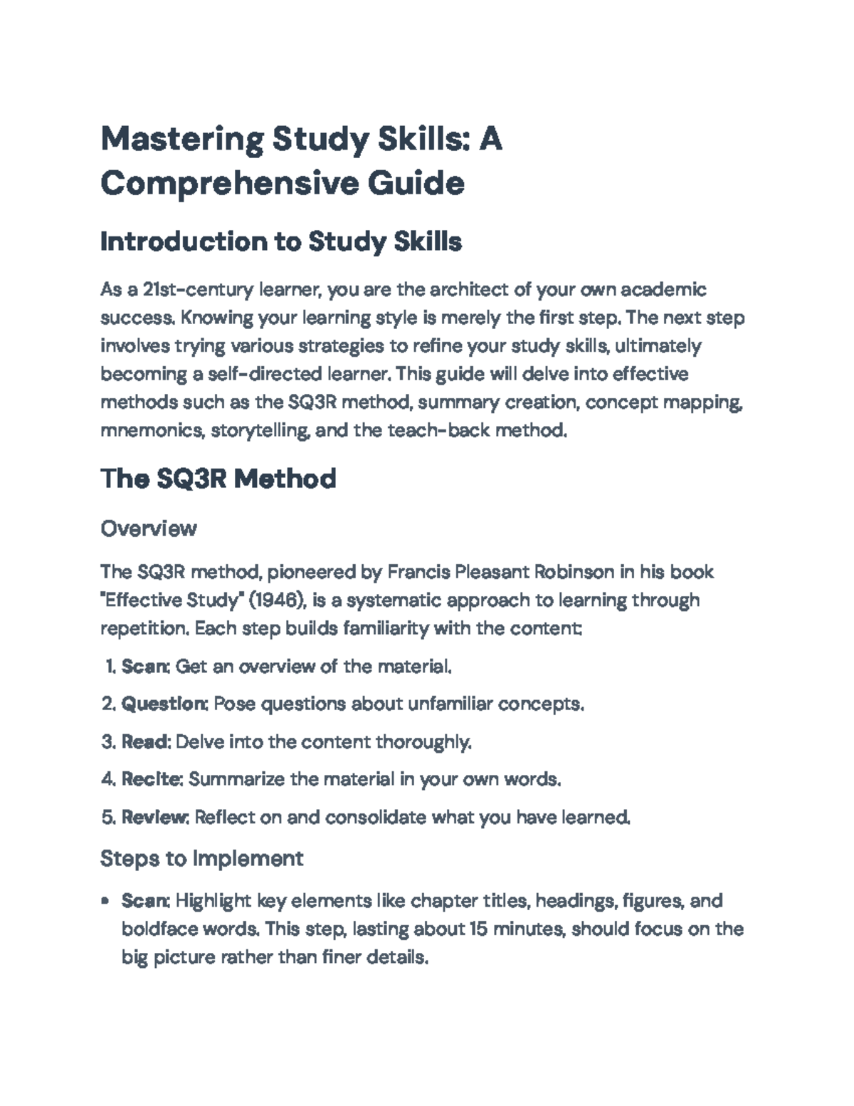 Mastering Study Skills: Comprehensive Guide for Academic Success ...