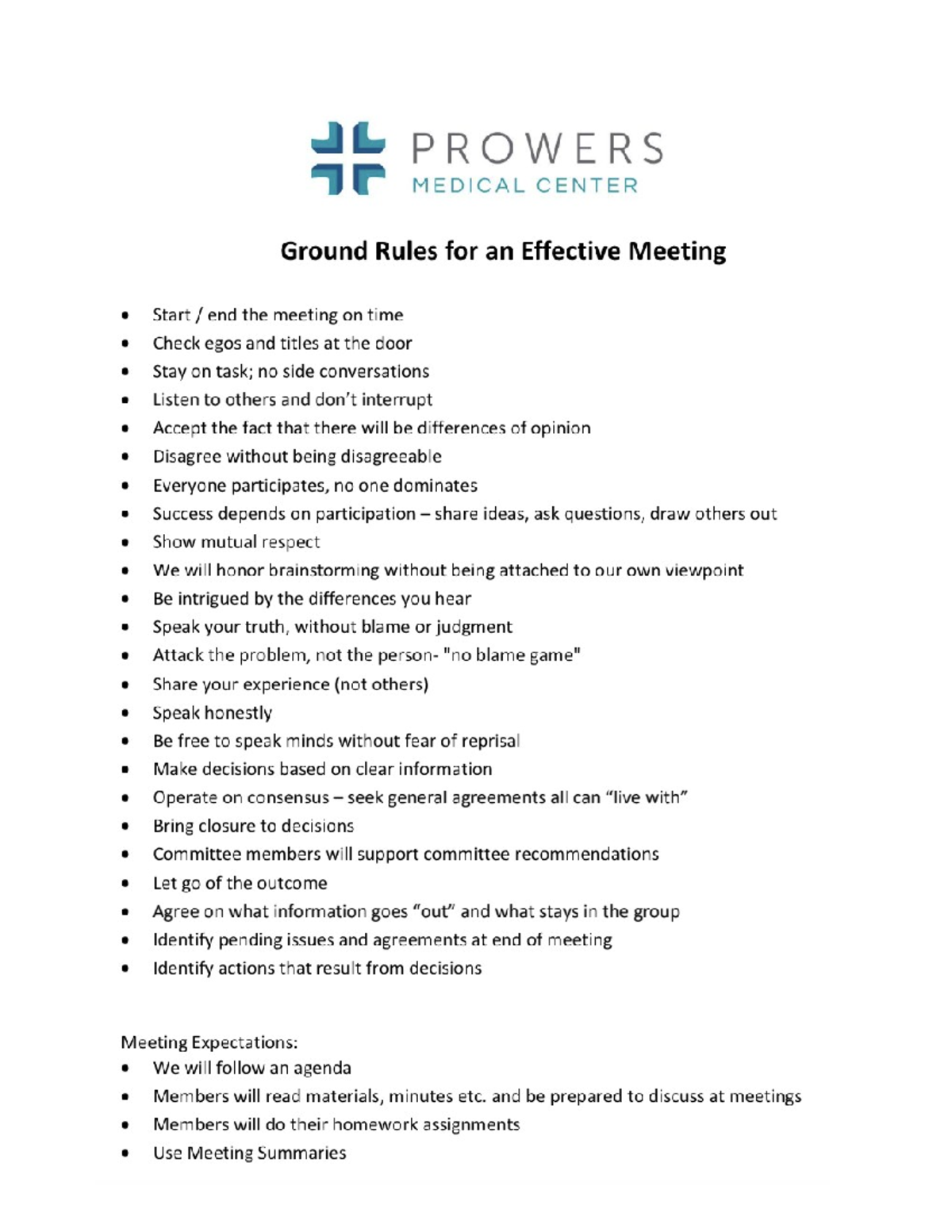 Ground Rules for Effective Meetings - CHEM 342 HBW - Studocu