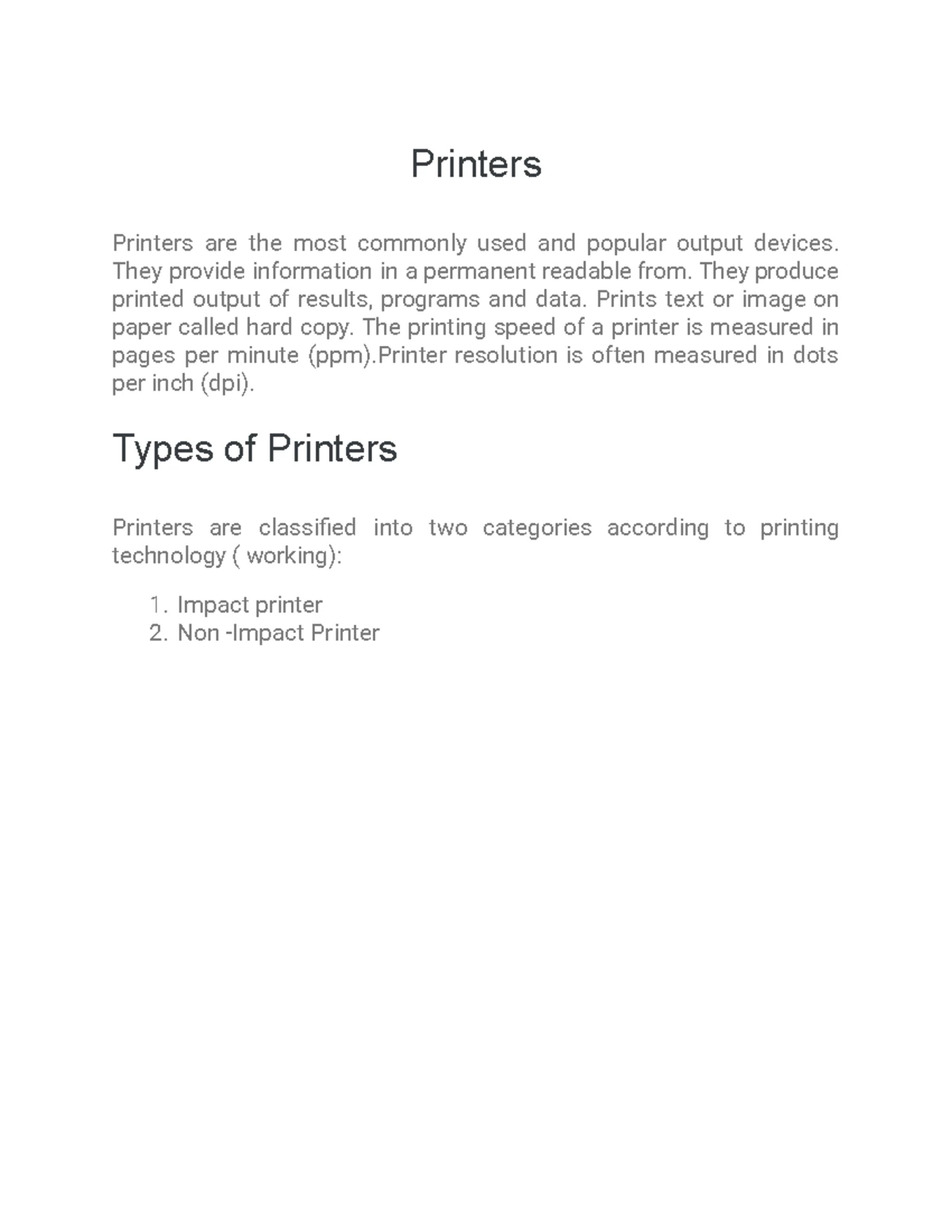 IT Notes: Input & Output Devices - Keyboards, Mice, Printers, and More ...