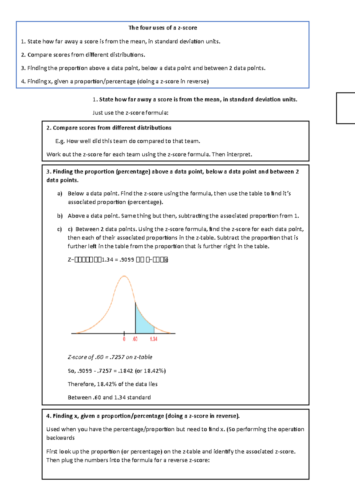 Z-scores Worksheet and Applications: Formula & Examples - Studocu