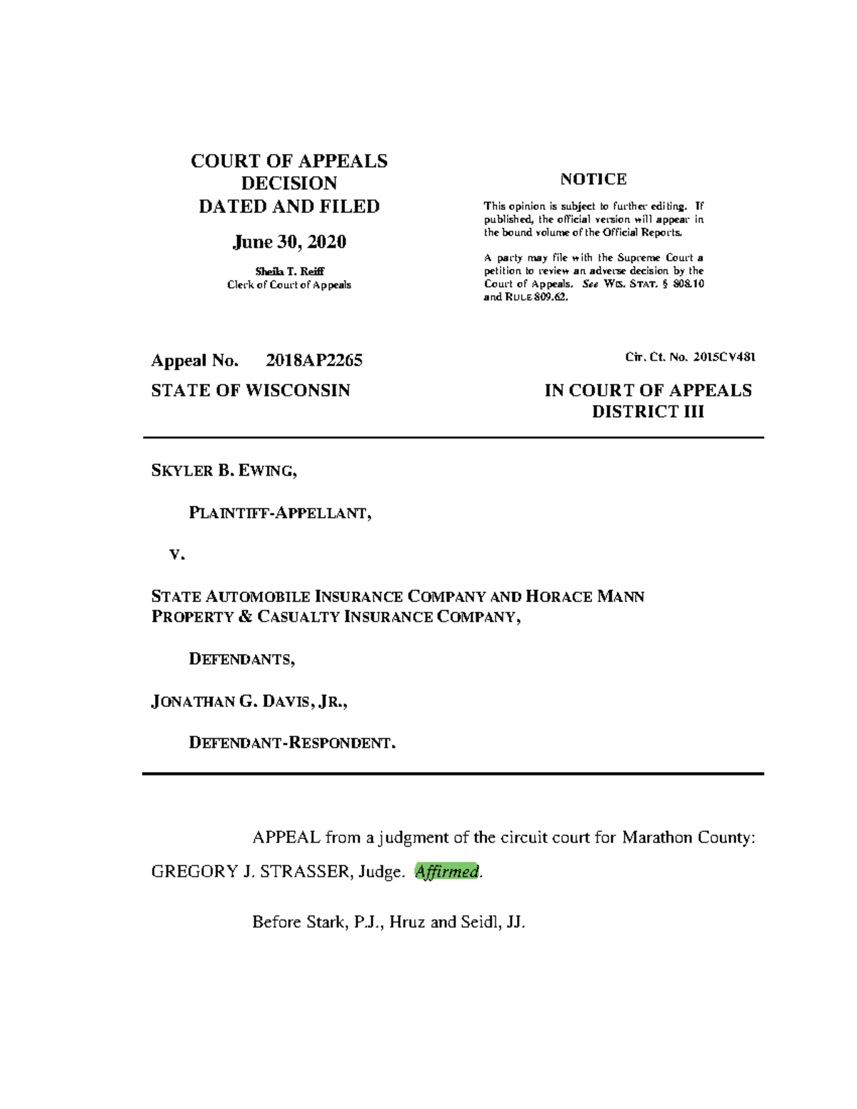 Ewing Case Copy - COURT OF APPEALS DECISION DATED AND FILED June 30 ...