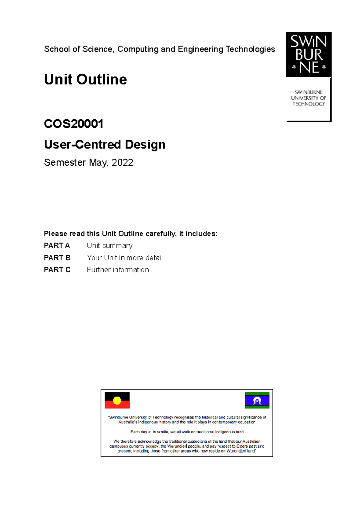 # COS2000 1 Unit Outline May 2022 - School of Science, Computing and ...
