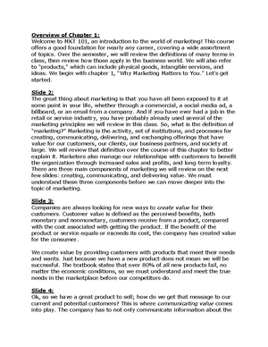 MKT 101 Chapter 2 - Lecture notes 2 - MKT 101 Chapter 2 Strategic ...