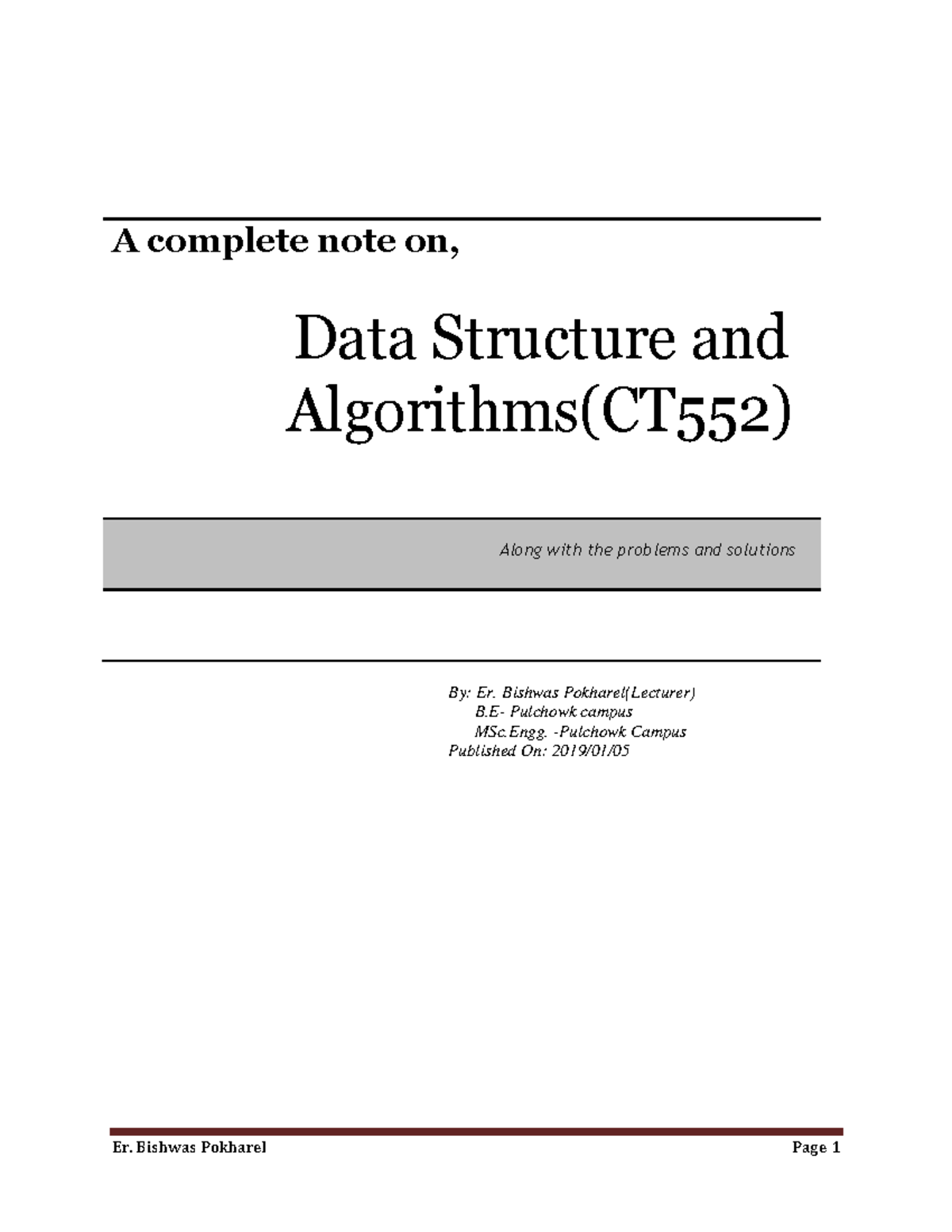 A Complete note on Data Structure and Algorithms compressed - Er ...