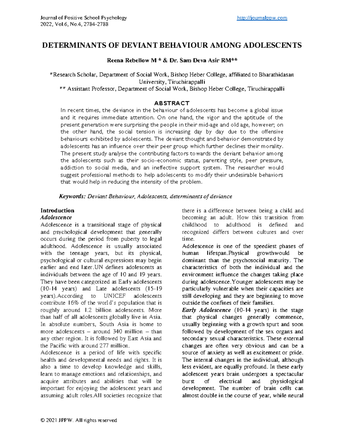 Determinants of Deviant Behavior in Adolescents - Research Insights ...