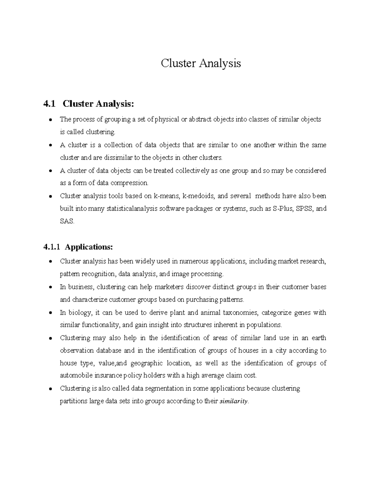 DM 4 - Cluster Analysis and Outlier Detection Notes - Studocu