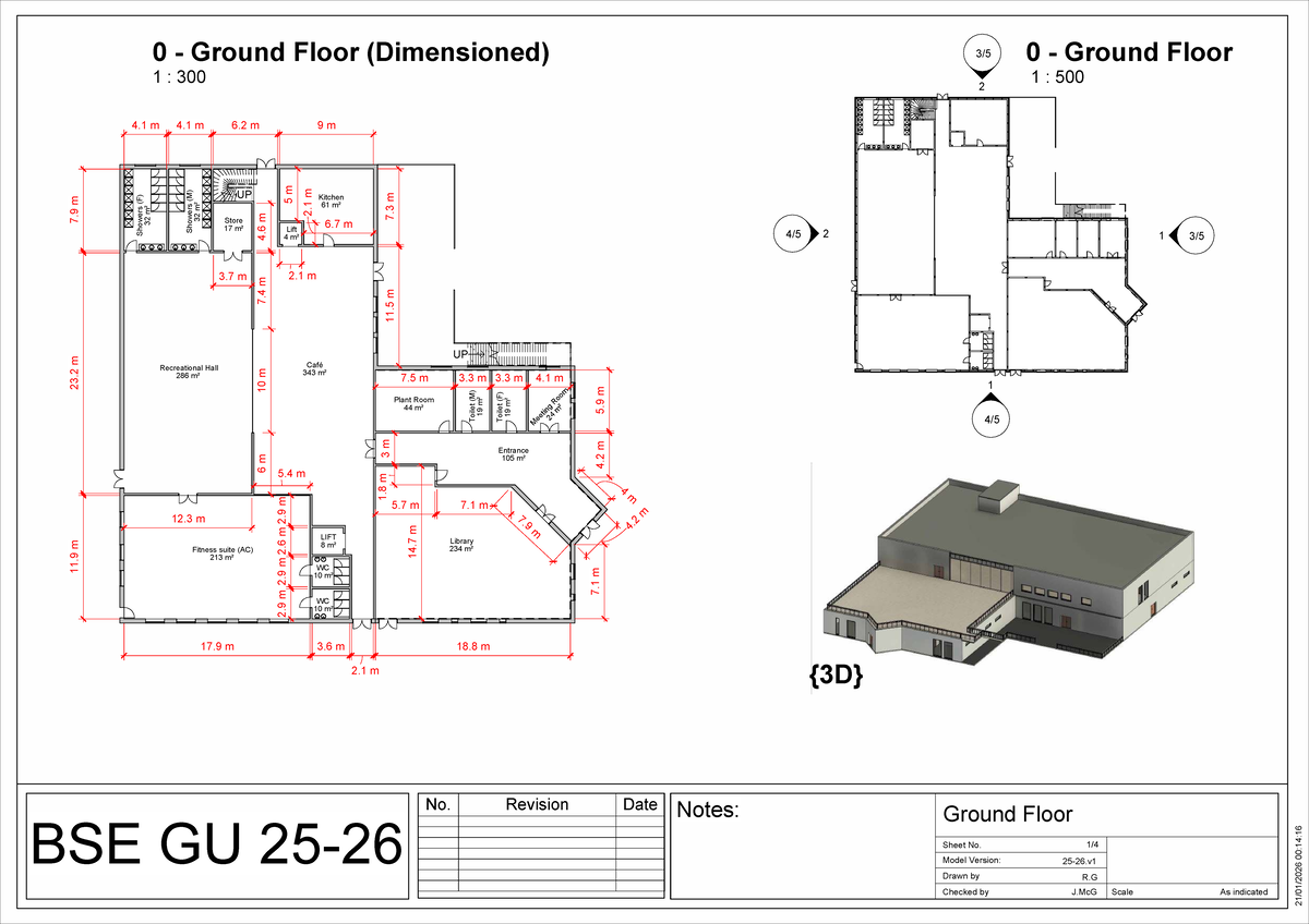 BSE GU Project 2025-26: Ground Floor & Elevation Plans - Studocu