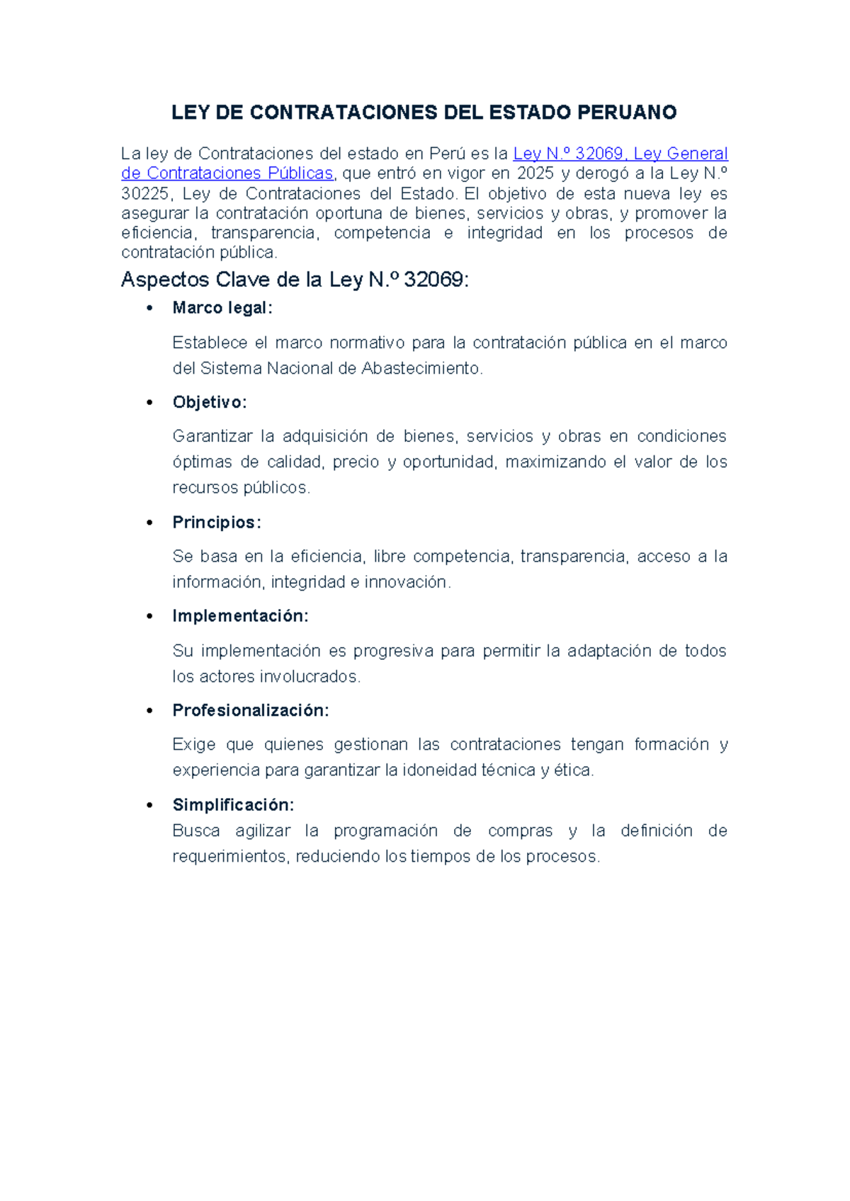 LEY N.º 32069: Análisis de la Ley de Contrataciones del Estado Peruano ...
