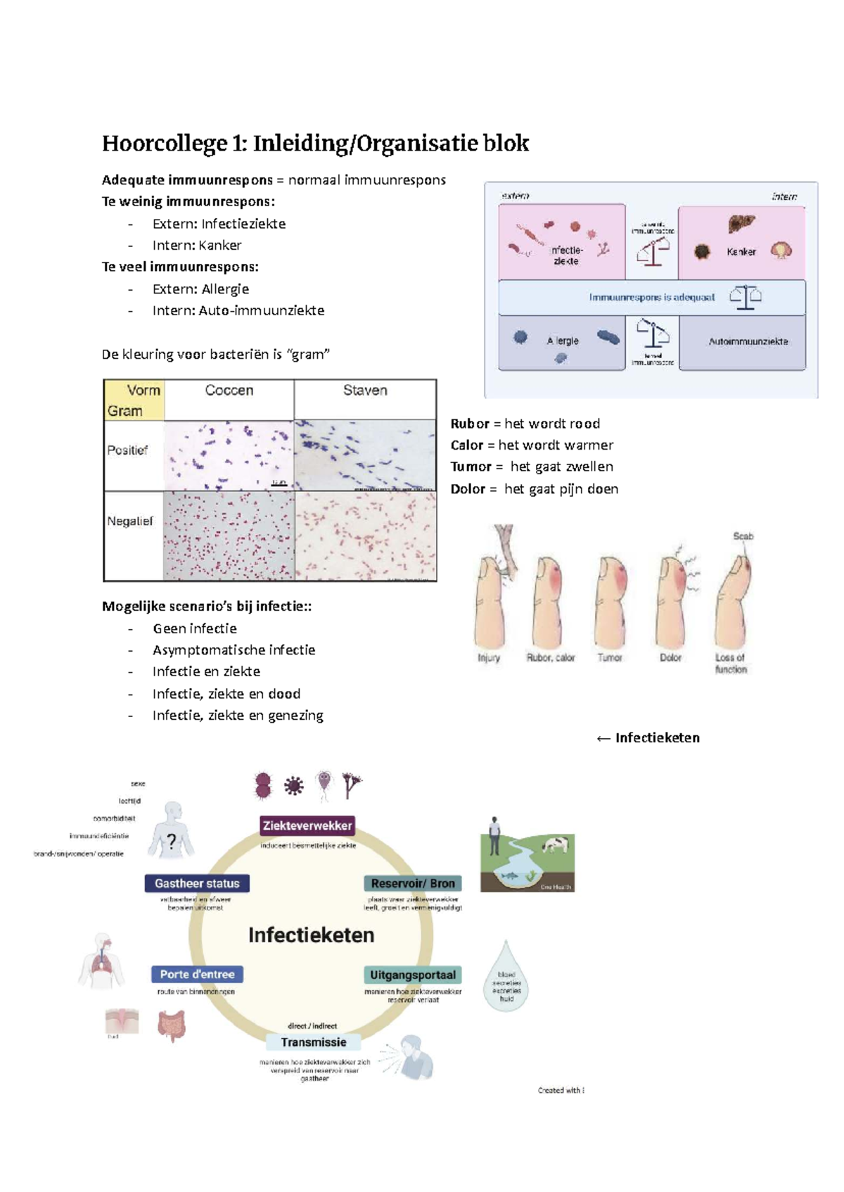 Infectie en Immunologie Hoorcollege 1 & 2: Inleiding en Koorts ...