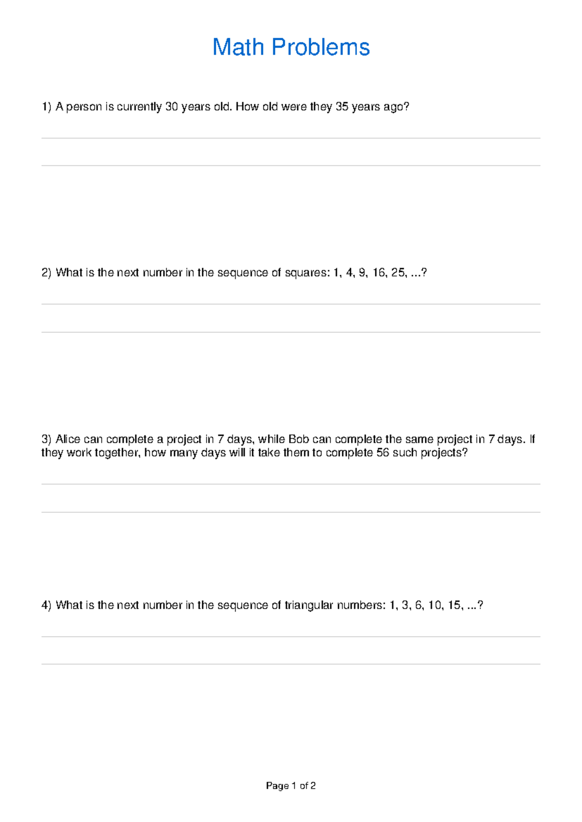 MATH 101: Word Problems Review for Final Exam - Studocu