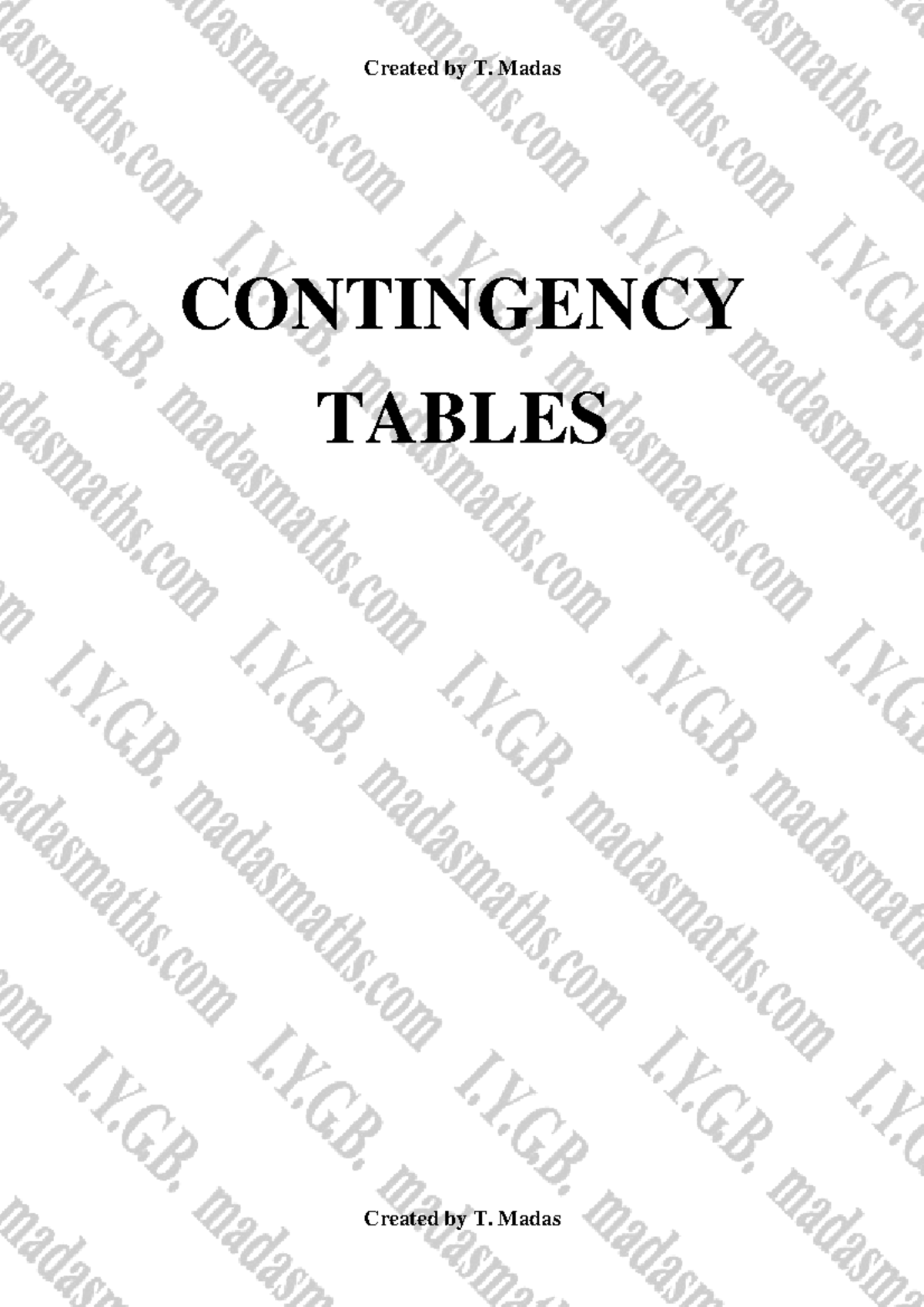 Contingency Tables Practice for Prob. - FS1 Series Analysis - Studocu