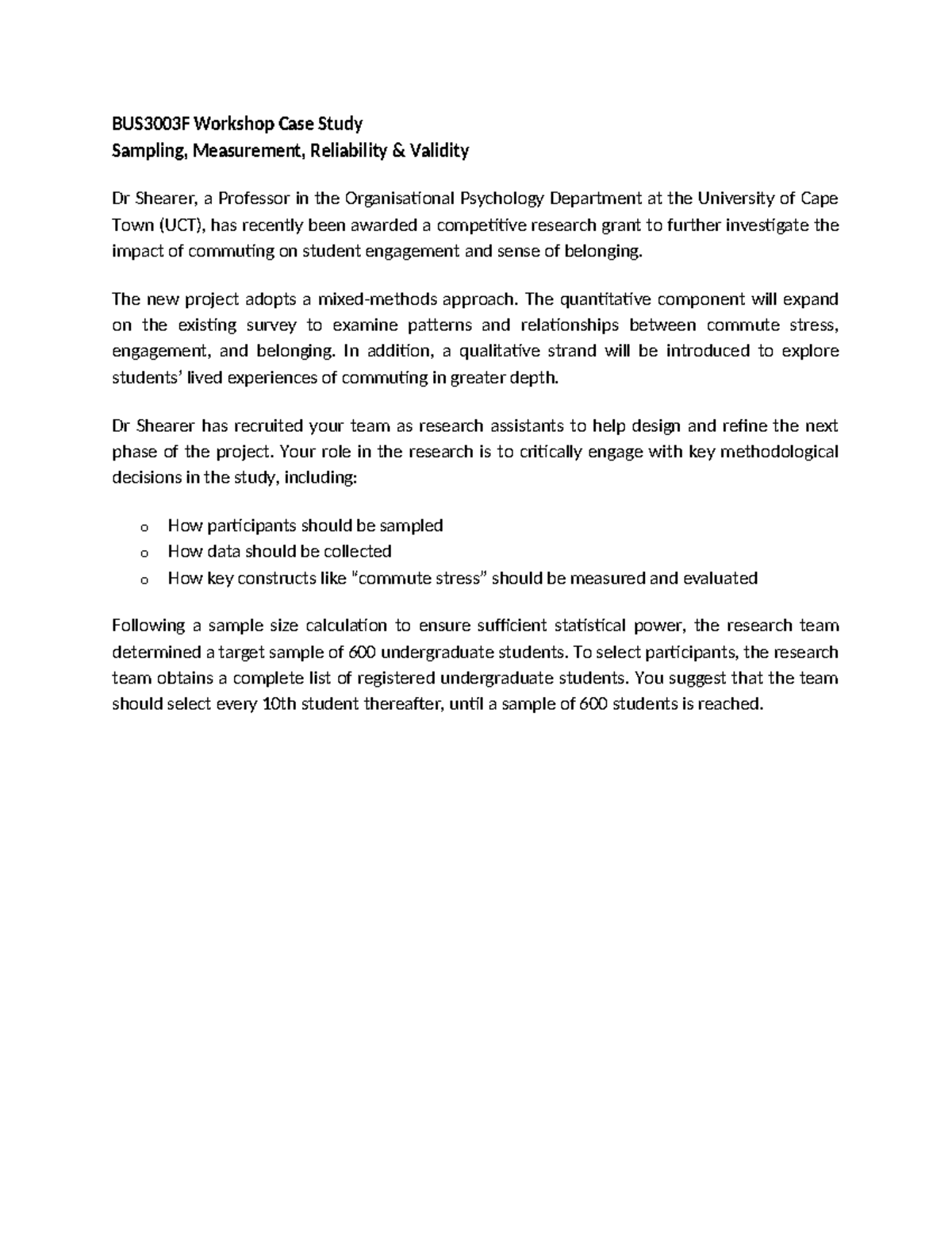 BUS3003F Workshop 3 Case Study: Sampling, Measurement, and Validity ...