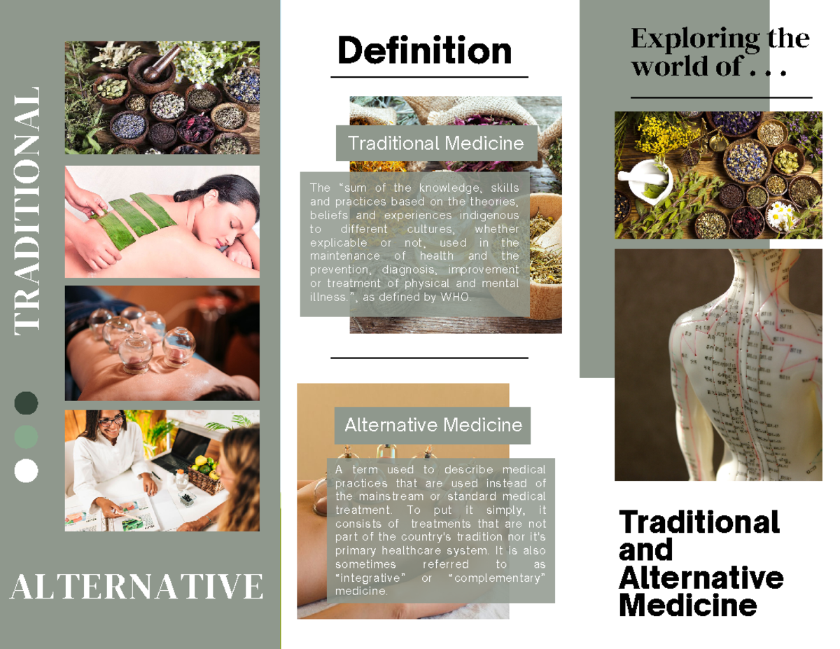 Traditional vs Modern Medicine Desc. - Traditional Medicine ALTERNATIVE ...