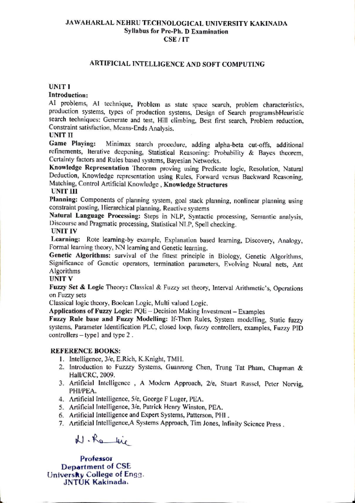 Artificial Intelligence & Soft Computing Syllabus - 1305102 - Studocu