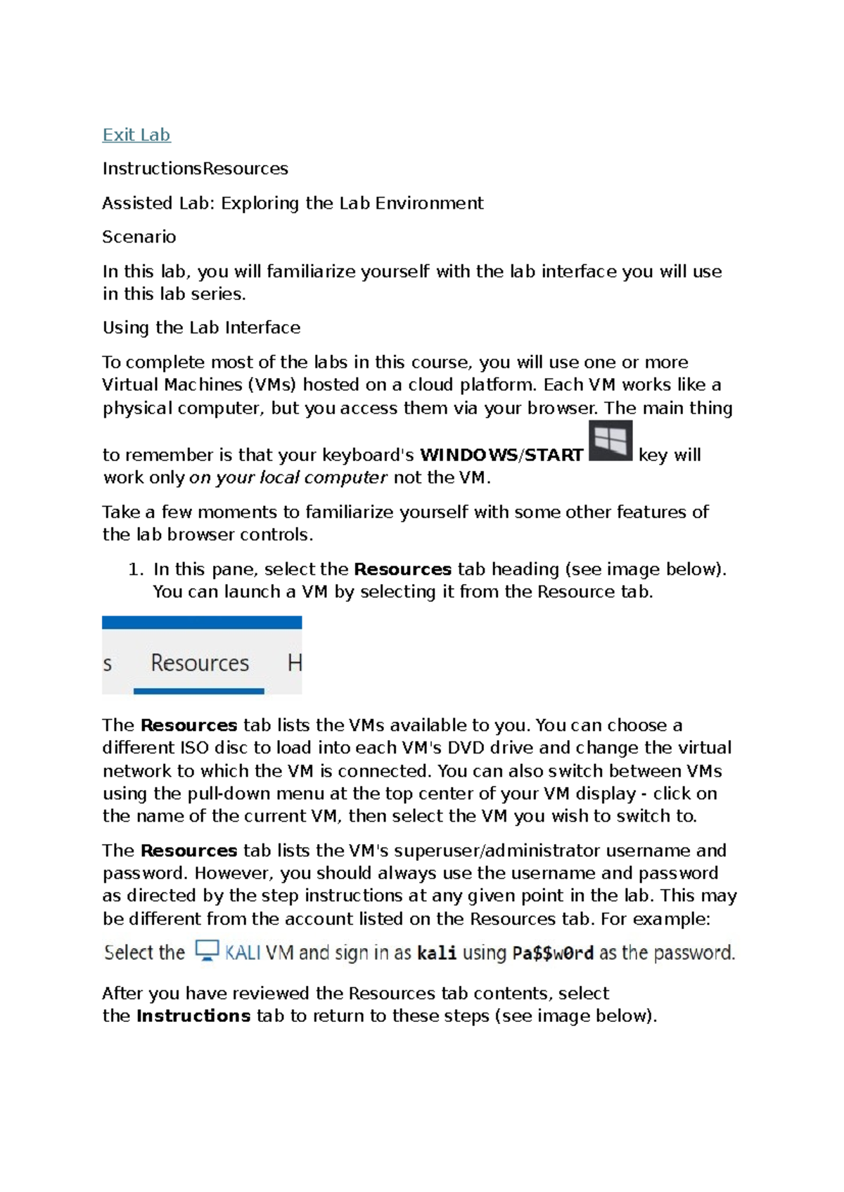 CYSA LAB1: Assisted Lab Instructions for Exploring the Lab Environment ...