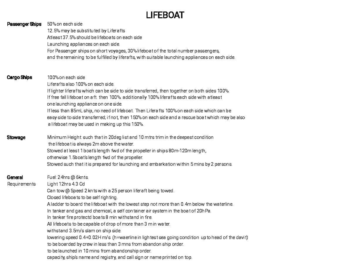 LSA FFA Regulations - Lifeboat, Liferaft, and Fire Safety Guidelines ...