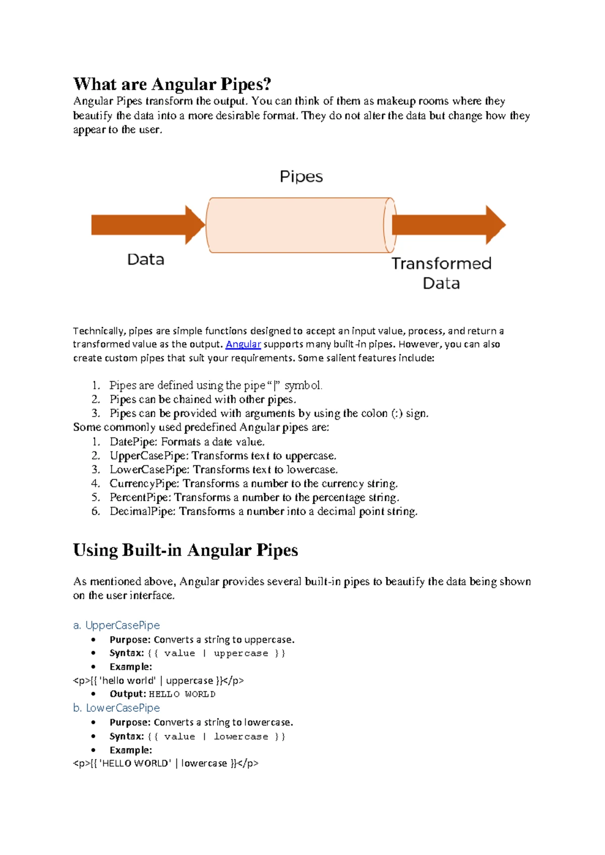 Unit 2 angular - UNIT 1I Angular The latest version of Angular as of ...