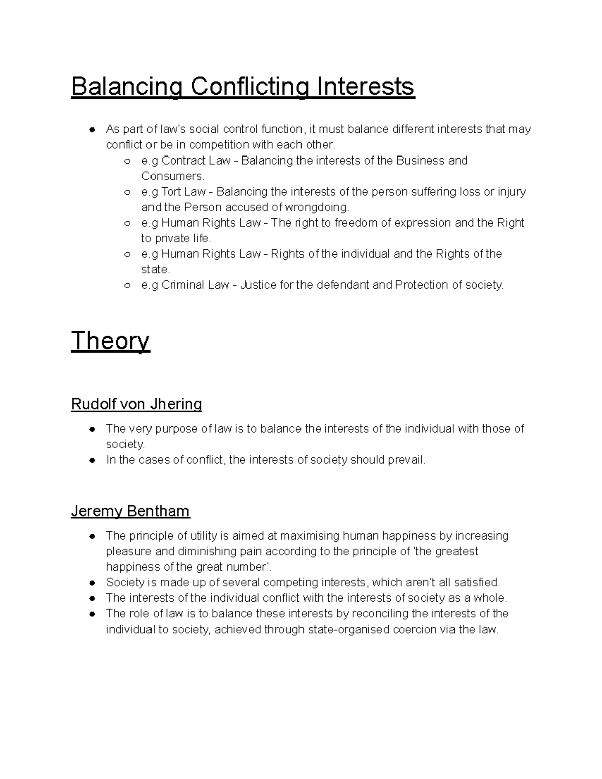 Balancing Conflicting Interests in Law: A Comprehensive Overview - Studocu