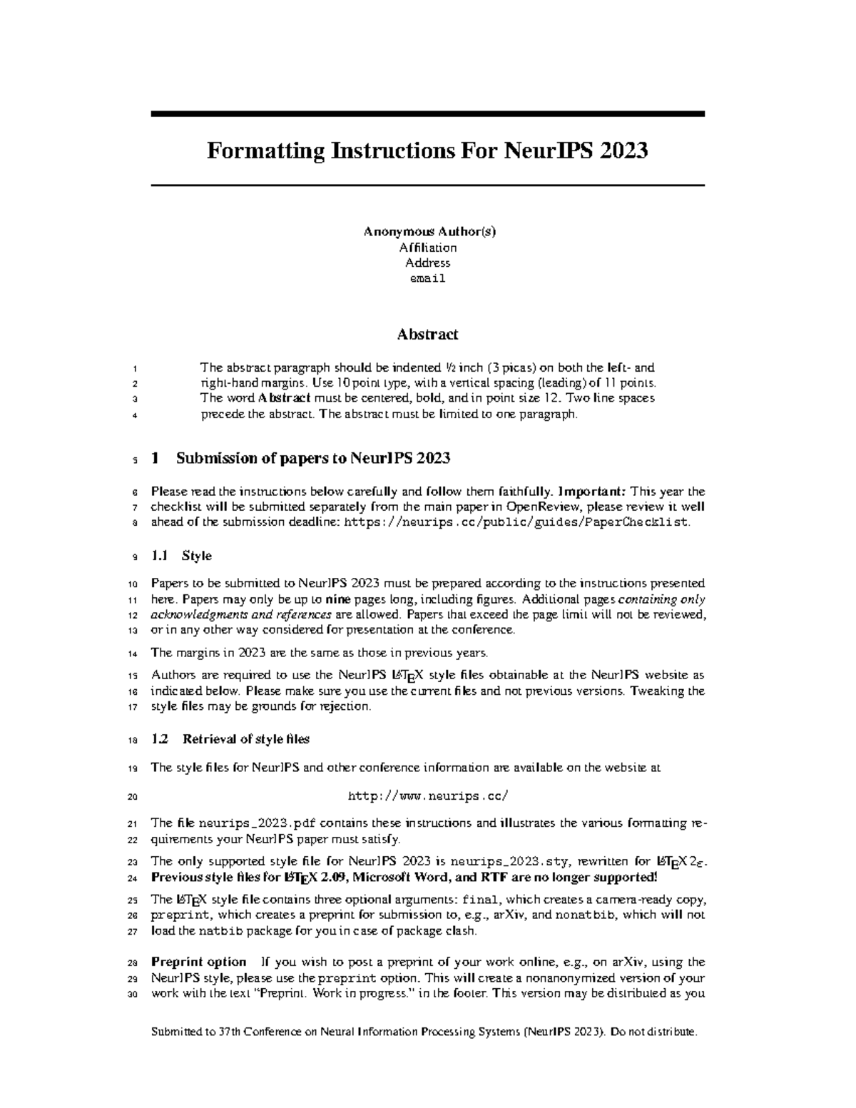 Formatting Instructions for NeurIPS 2023 Document (Course Code: Neurips ...