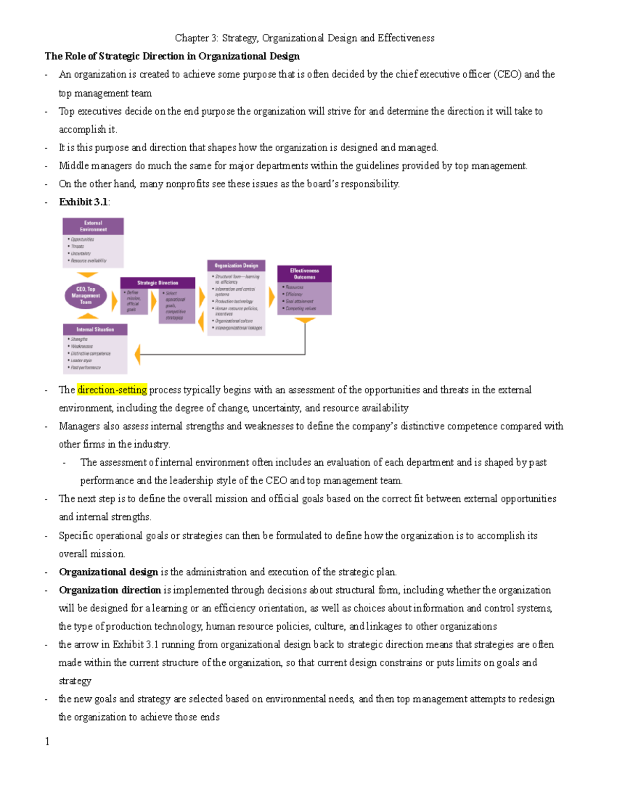 Chapter 3: Strategic Direction & Organizational Effectiveness Notes ...