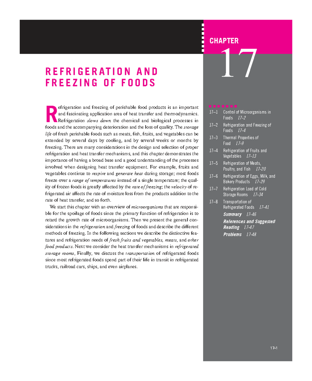 Refrigeration & Freezing of Foods: Chapter 17 Overview - Studocu