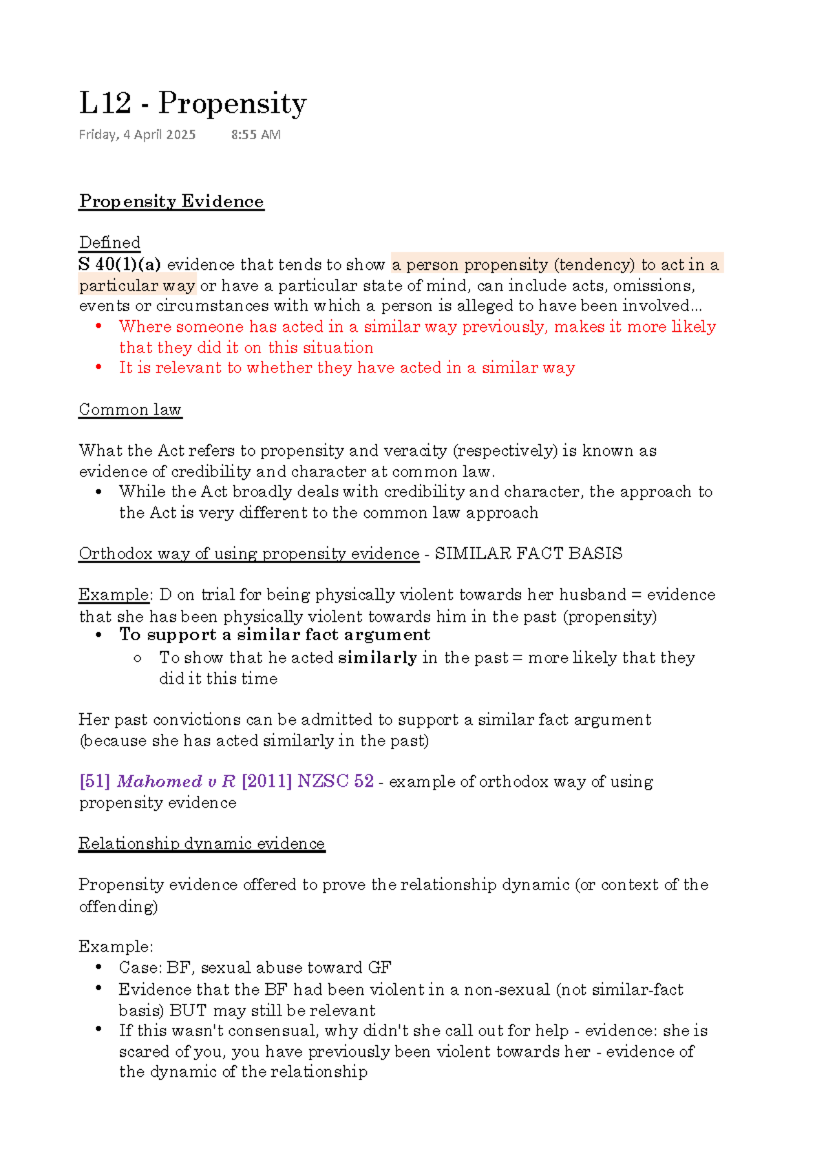 L12 Propensity Evidence Overview for ANTH 101 Lecture Notes - Studocu