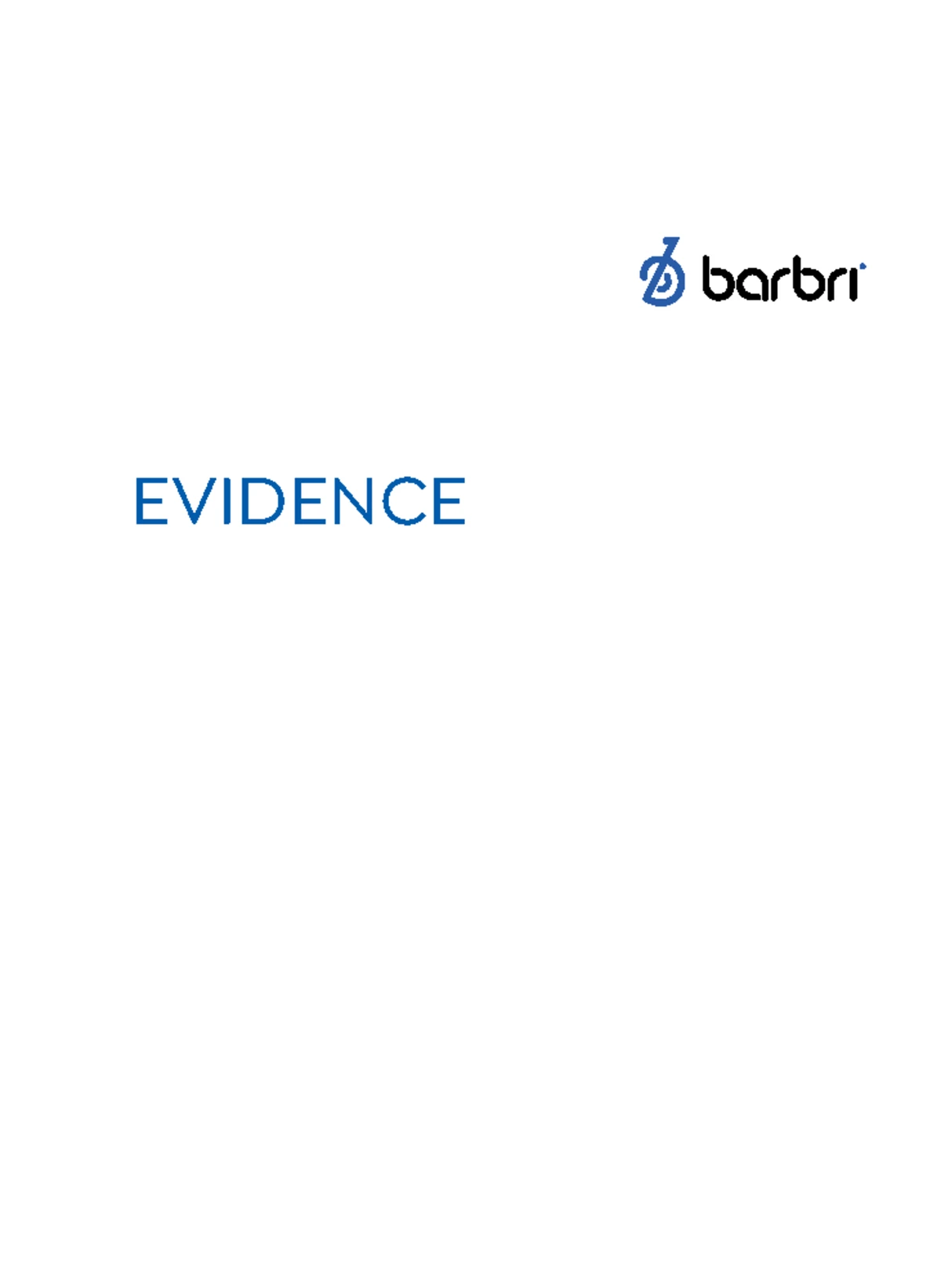 Barbri Evidence Course Outline: Key Topics & Concepts - Studocu