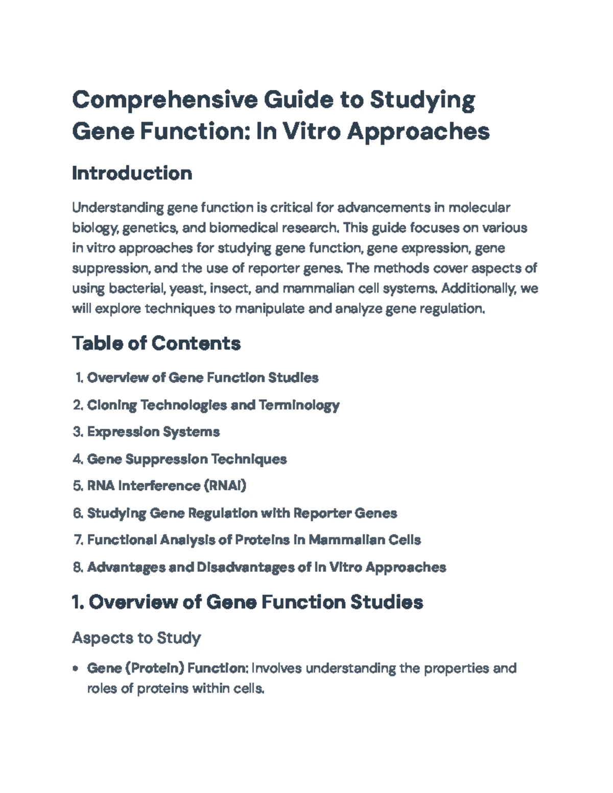 In Vivo Gene Function Analysis Techniques and Genetic Engineering ...