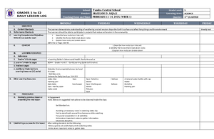 DLL Science 5 Q4 W2 - DLL - GRADES 1 to 12 DAILY LESSON LOG School ...