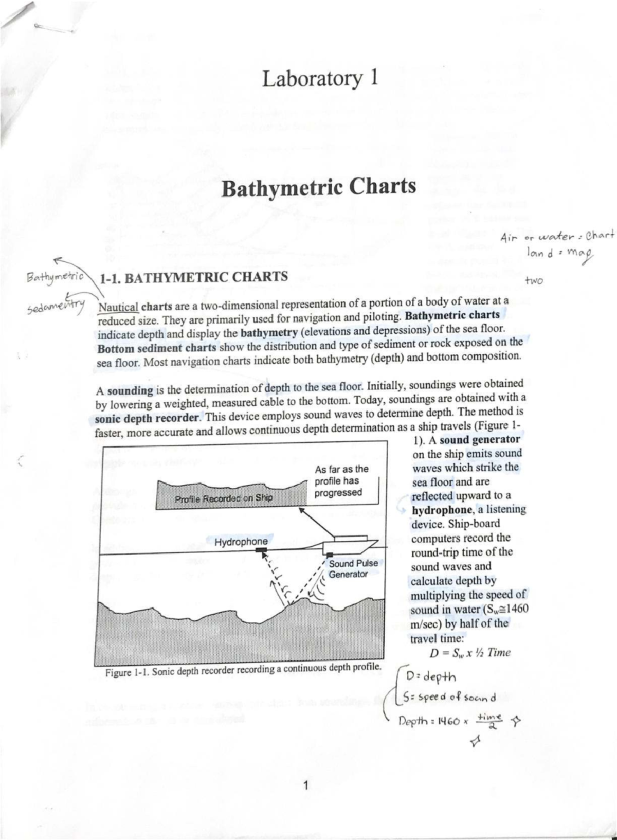 Laboratory 1: Understanding Bathymetric Charts and Nautical Navigation ...
