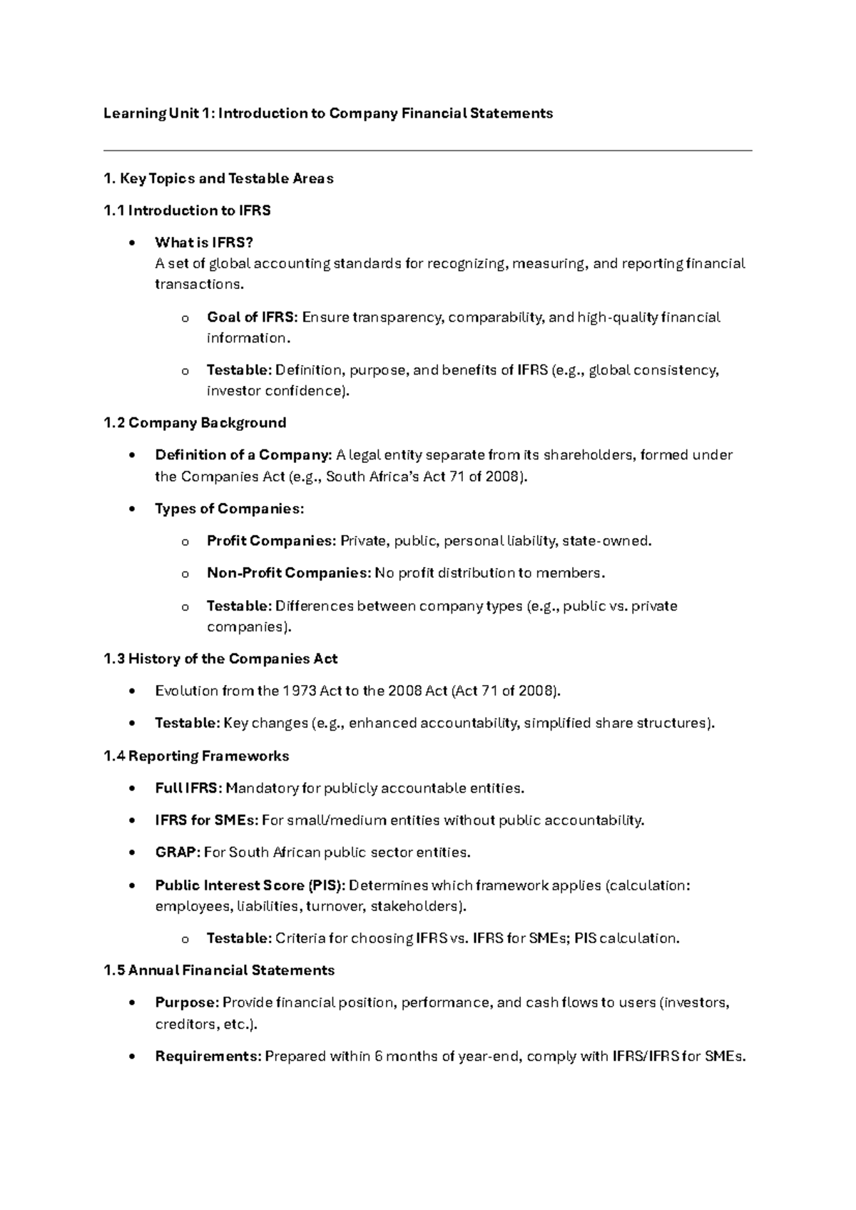 FAC2601 Notes - Comprehensive Overview of Learning Units 1-4 - Studocu