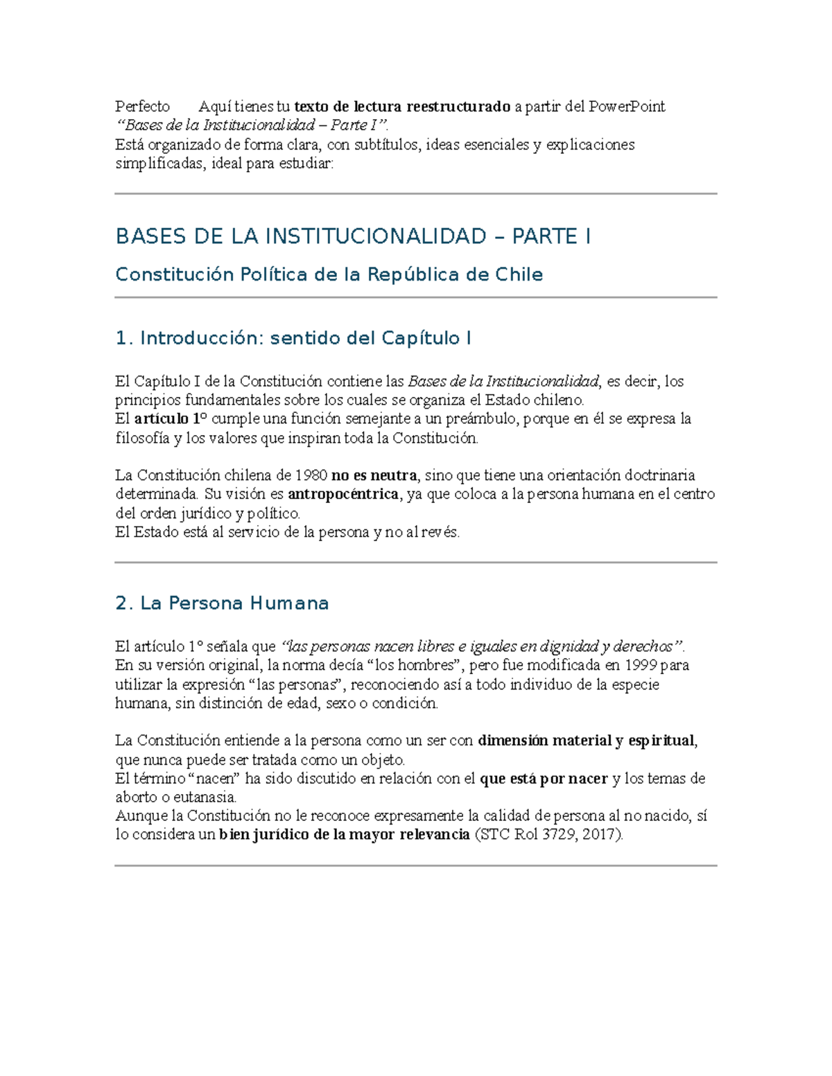 Apunte Constitucional: Bases de la Institucionalidad Parte I - Chile ...