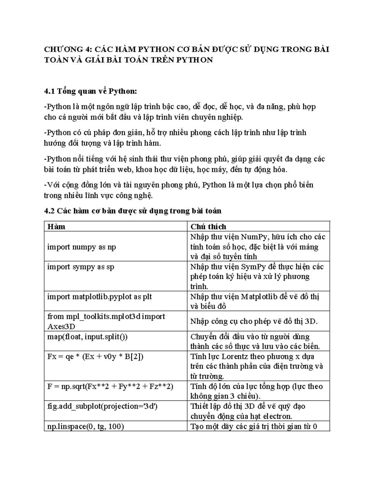 BTL VL1 - Quỹ đạo electron trong điện trường tĩnh với Python - Studocu